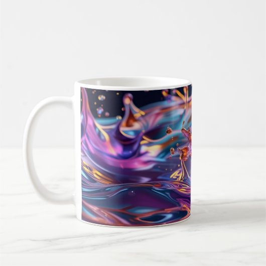 Farbige Flüssigkeiten spritzen Kaffeetasse (Links)
