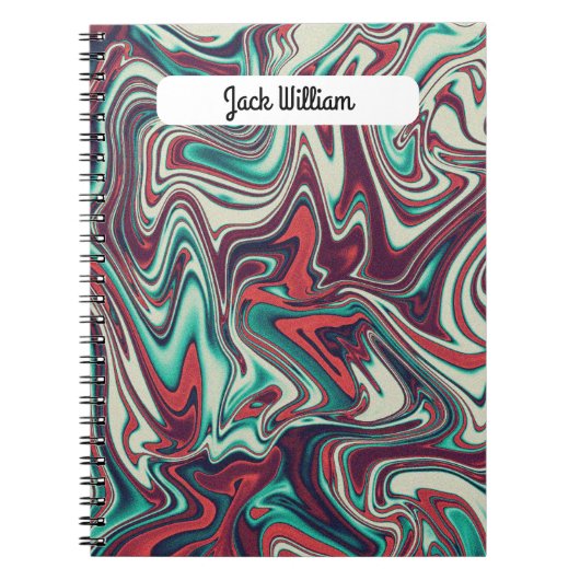 Farbige Flüssigkeits- und Flüssigkeits-Spiralplatt Notizblock (Vorderseite)