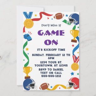 Farbige Football-Game-Day-Party-Einladung Einladung