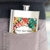 Farbige Formen abstraktes Design Flachmann (Beispiel)