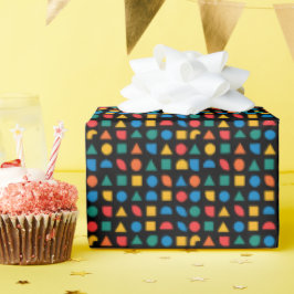 Farbige Formen auf schwarzem Hintergrund Geschenkpapier