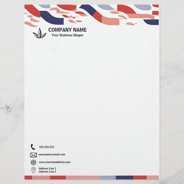 Farbige Formen Banner Corporate Briefbogen (Vorderseite)