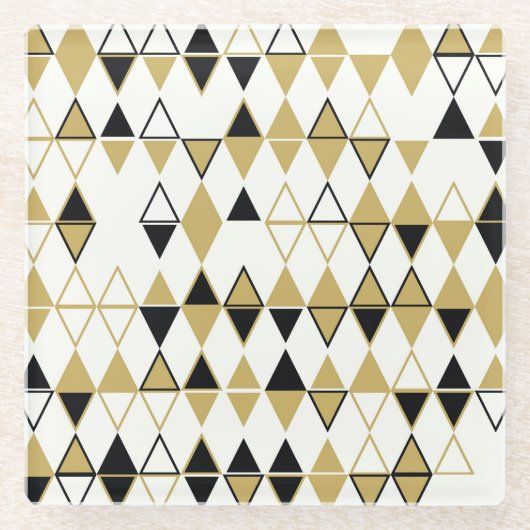 Farbige Formen, geometrisch abstraktes Muster Glasuntersetzer (Vorderseite)