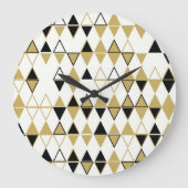 Farbige Formen, geometrisch abstraktes Muster Große Wanduhr (Vorderseite)