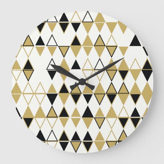 Farbige Formen, geometrisch abstraktes Muster Große Wanduhr (Vorderseite)