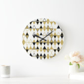 Farbige Formen, geometrisch abstraktes Muster Große Wanduhr (Zuhause)