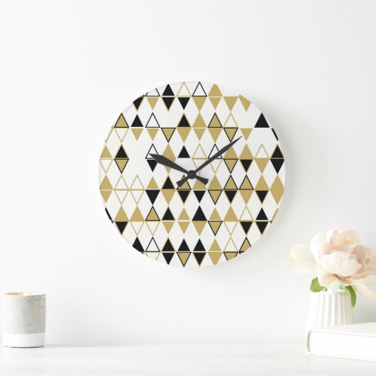 Farbige Formen, geometrisch abstraktes Muster Große Wanduhr (Zuhause)