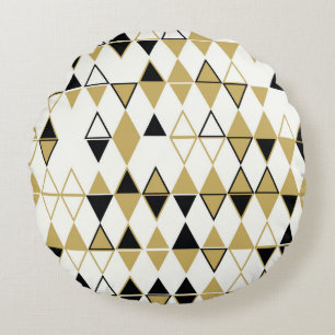 Farbige Formen, geometrisches abstraktes Muster Rundes Kissen