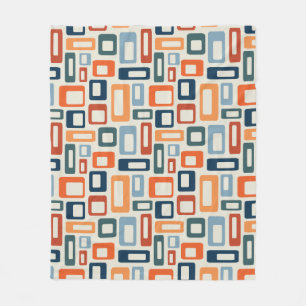 Farbige Formen im Mid-Century-Stil Fleecedecke
