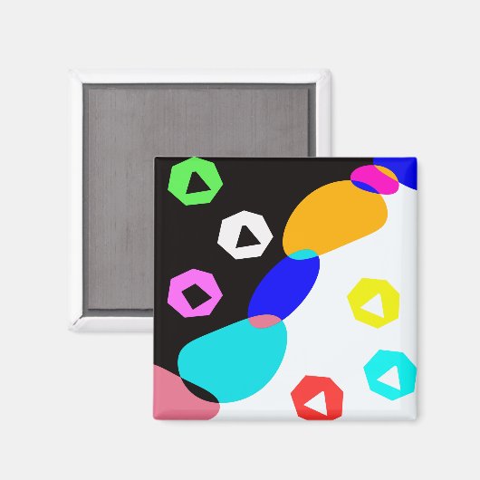 Farbige Formen Magnet (Vorderseite/Rückseite)