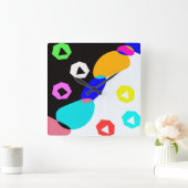 Farbige Formen Quadratische Wanduhr (Zuhause)