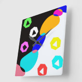 Farbige Formen Quadratische Wanduhr (Winkel)