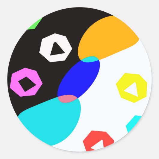 Farbige Formen Runder Aufkleber (Vorderseite)