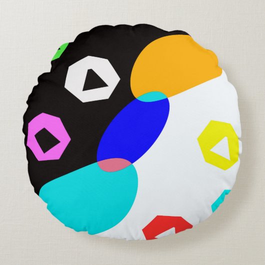 Farbige Formen Rundes Kissen (Vorderseite)
