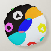 Farbige Formen Rundes Kissen (Rückseite)