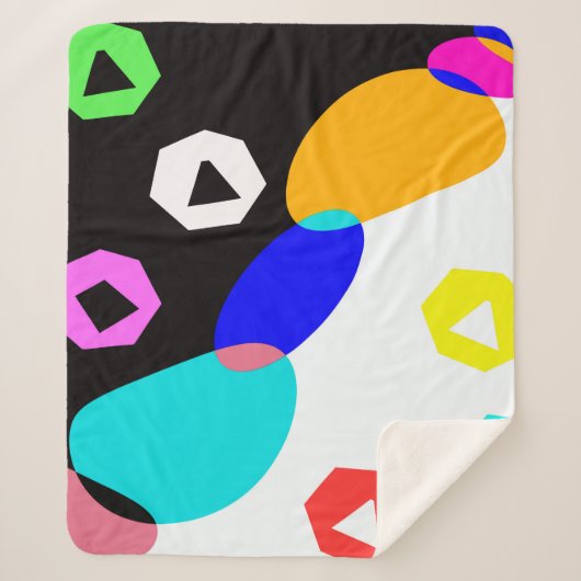 Farbige Formen Sherpadecke (Vorderseite)