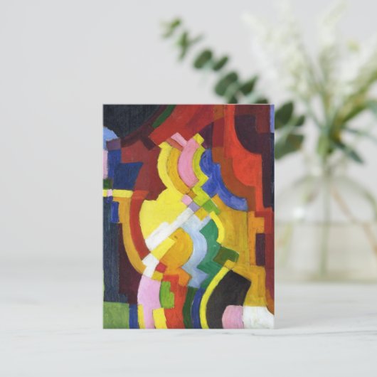 Farbige Formulare III August Macke Abstrakt Postkarte (Stehend Vorderseite)