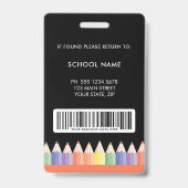 Farbige Foto-ID-Barcode-Lehrer-Sicherheitsausweis Ausweis (Rückseite)