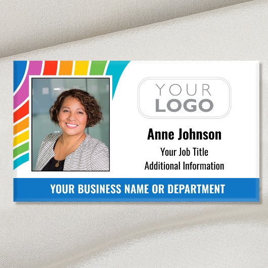 Farbige Foto-ID des Mitarbeiterlogos Rainbow-Farbe Namenschild