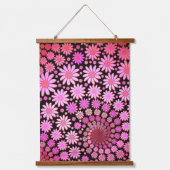 Farbige Fraktal Blume Boho Floral Design Wandteppich Mit Holzrahmen (Vorderseite 2)