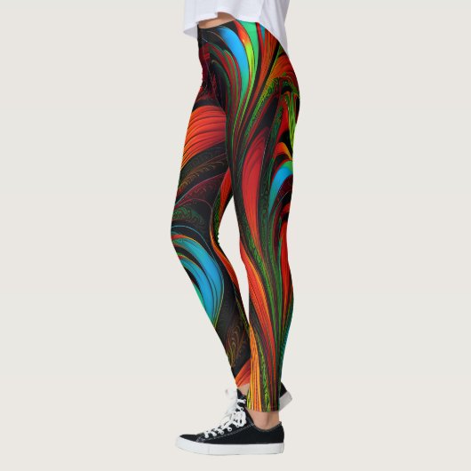 Farbige Fraktal-Blume Leggings (Links)