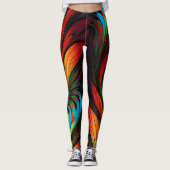 Farbige Fraktal-Blume Leggings (Vorderseite)