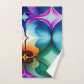 Farbige Fraktal-Blume Regenbogenmuster Badhandtuch Set (Handtuch)