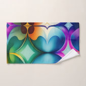 Farbige Fraktal-Blume Regenbogenmuster Badhandtuch Set (Handtuch)