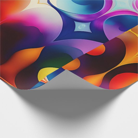 Farbige Fraktal-Blume Regenbogenmuster Geschenkpapier (Ecke)