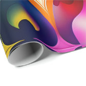 Farbige Fraktal-Blume Regenbogenmuster Geschenkpapier (Rolleneckpunkt)