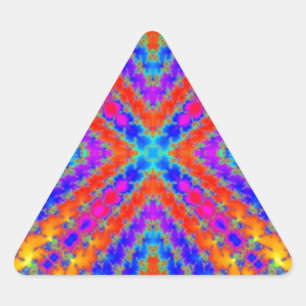 farbige Fraktal-Kaleidoskop-Kunst Dreieckiger Aufkleber