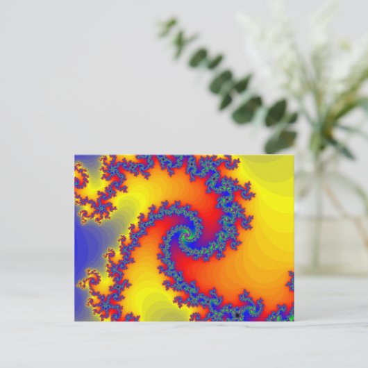 Farbige Fraktal Spiralen: Postkarte (Stehend Vorderseite)
