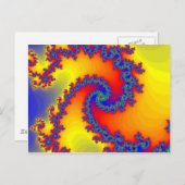 Farbige Fraktal Spiralen: Postkarte (Vorne/Hinten)