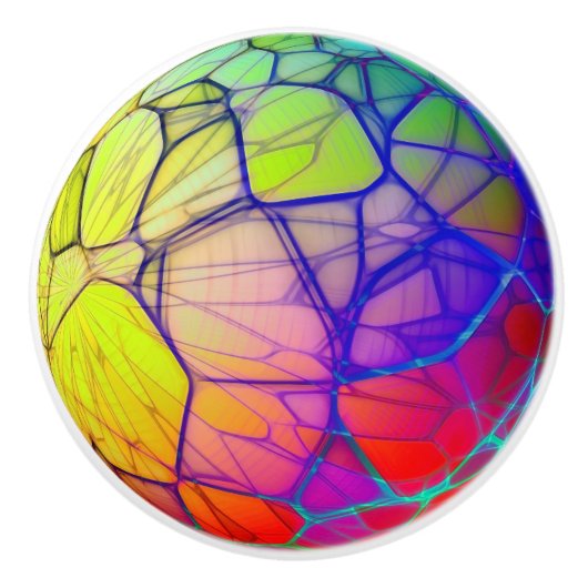 Farbige Fraktal Tür Konob Kabinett Pull Keramikknauf (Vorderseite)