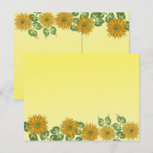 Farbige fraktale gelbe Blume Blatt Grenze Postkarte