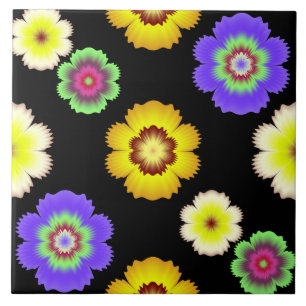 Farbige fraktale Kunst Blumen Kunstlerisches Muste Fliese