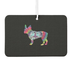 Farbige französische Bulldog-Silhouette-Geschenk f Autolufterfrischer