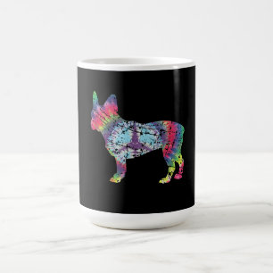 Farbige französische Bulldog-Silhouette-Geschenk f Kaffeetasse
