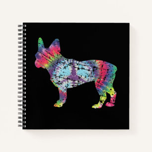 Farbige französische Bulldog-Silhouette-Geschenk f Notizblock