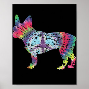 Farbige französische Bulldog-Silhouette-Geschenk f Poster