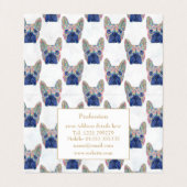 Farbige französische Bulldogge Pinselstriche Handf Visitenkarten (Innenseite Aufgefaltet)