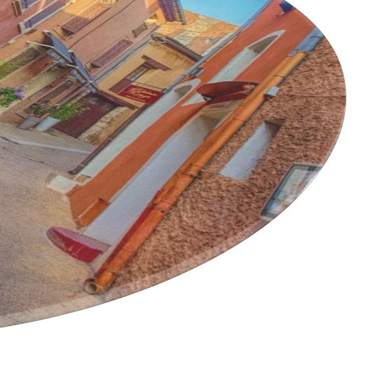 Farbige französische Hillside-Stadt Schneidebrett (Ecke)