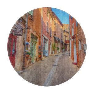 Farbige französische Hillside-Stadt Schneidebrett