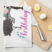 Farbige französische Macarons Kinder zum Geburtsta Geschirrtuch (Viertel Falte)