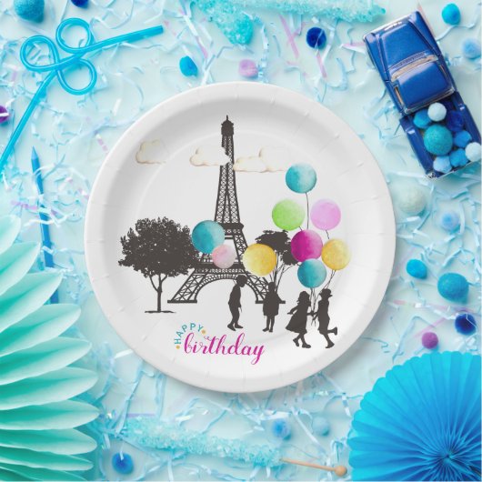 Farbige französische Macarons Kinder zum Geburtsta Pappteller (Party)