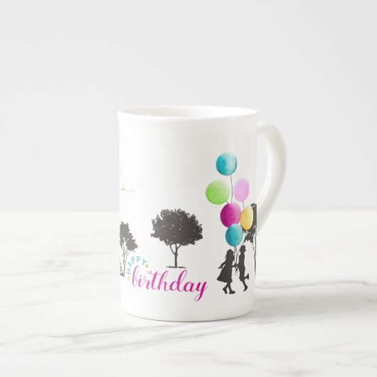 Farbige französische Macarons Kinder zum Geburtsta Porzellantasse (Vorderseite Rechts)