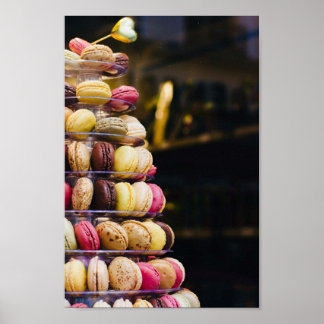 Farbige französische Macarons Tower Fotografie Poster