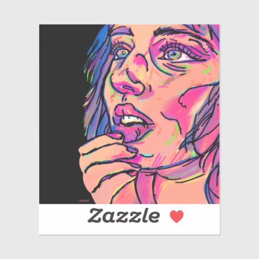 Farbige Frau Vinyl Sticker (Blatt)