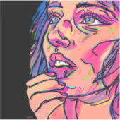 Farbige Frau Vinyl Sticker (Vorderseite)