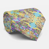 Farbige Freeform Tinte Abstrakt drucken Krawatte (Gerollt)